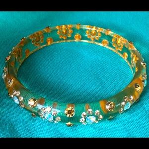 Acrylic Amber Crystal Embellished Bangle